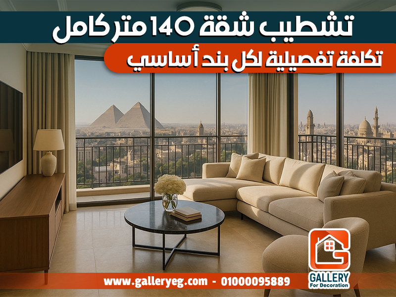 تشطيب شقة 140 متر كامل: تكلفة تفصيلية لكل بند أساسي