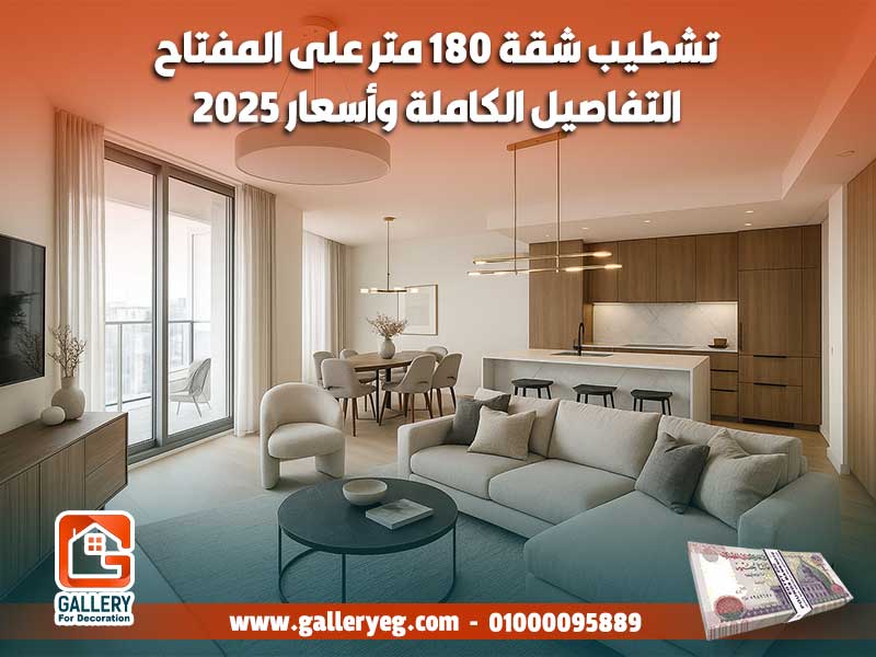 تشطيب شقة 180 متر على المفتاح – التفاصيل الكاملة وأسعار 2025